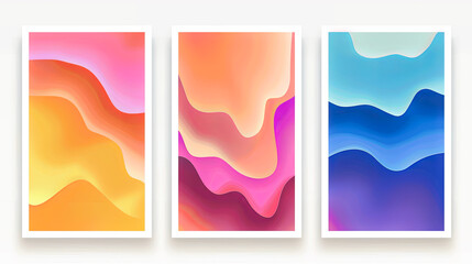 Poster - Abstract fluid gradient background minimal colorful liquid wallpaper organic shapes composition futuristic wave modern graphic banner template trendy color futuristic poster