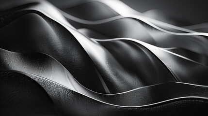 Poster - Abstract black and white waves background dynamic flowing shape lines elegant smooth rhythm dark luxury design