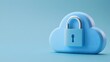 © Tackey - Blue cloud shape with a secure padlock representing cloud security and data protection on a blue background.
