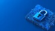 © Tackey - Blue digital padlock on circuit board symbolizing cybersecurity and data protection in a technology-driven world.