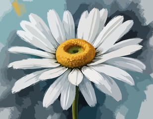 Wall Mural - White Daisy Flower Bloom Painting