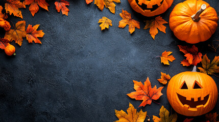 Wall Mural - Halloween concept background pumkins