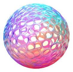 Wall Mural - PNG Cellular structure sphere shape ball white background illuminated.