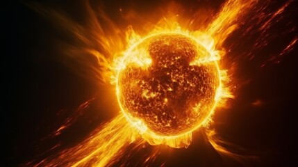 Wall Mural - fiery planets and cosmic explosions.