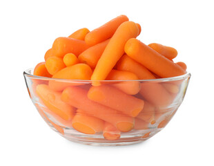 Sticker - Baby carrots in bowl isolated on white