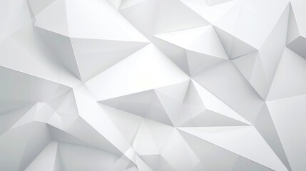 Wall Mural - Abstract White Geometric Background, Polygonal, 3D Render, Texture, Minimalism, abstract, background