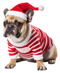 Sticker - PNG Dog christmas bulldog mammal.