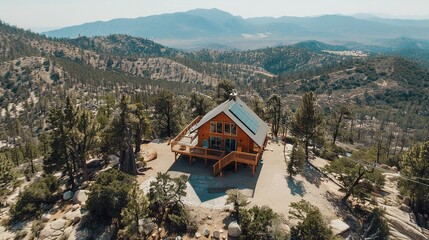 Scenic Mountain Cabin Retreat Surrounded by Lush Greenery and Majestic Peaks