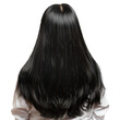 © nsit0108 - Asian woman with long straight black hair is posing in front of a white background