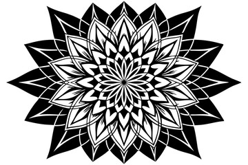 Wall Mural - Creative mandala design Black and white mandala