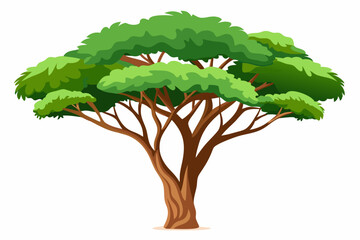 Sticker - Beautiful Simple Tree cartoon vector