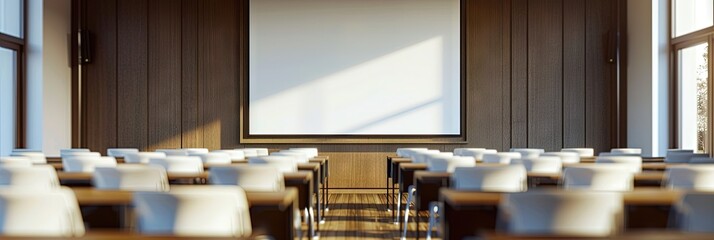 Canvas Print - corporate training room, blank clean whiteboard 