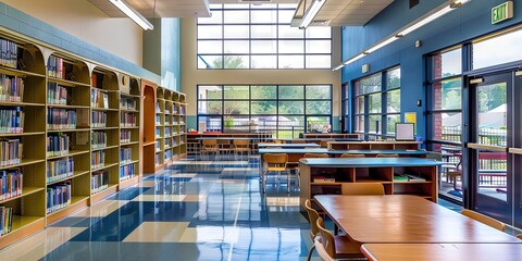 Wall Mural - School library