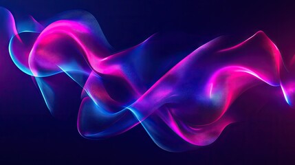 Poster - Neon-lit 3D abstract shape glowing in ultraviolet on a vibrant, colorful background. Futuristic energy design.