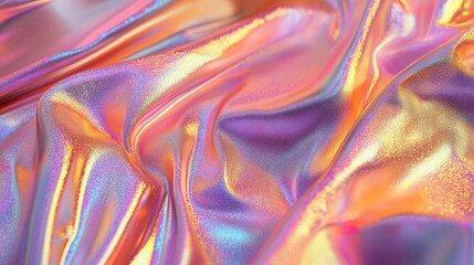 Aufkleber - Processed collage of shimmering cloth and holographic textures, ideal for 3D mapping.