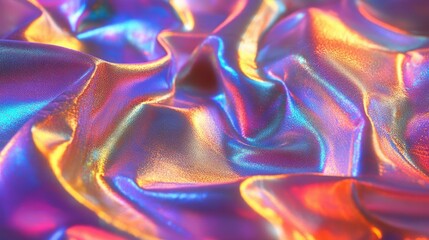 Aufkleber - Processed collage of shimmering cloth and holographic textures, ideal for 3D mapping.