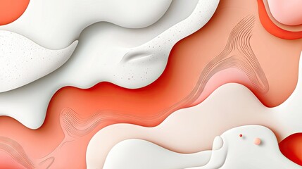Poster - Vector illustration of abstract geometric patterns with liquid shapes on a light white background in 3D.