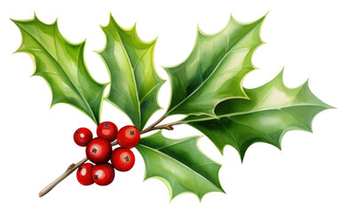 Wall Mural - PNG Christmas holly christmas plant leaf.