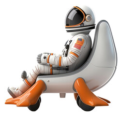 Poster - PNG Astronaut sitting robot white background.