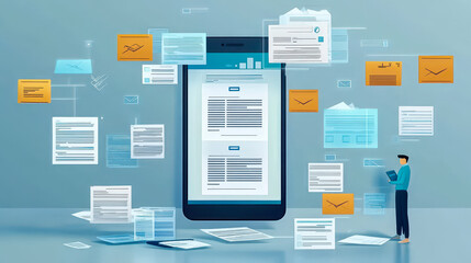 Poster - mobile document management app with document scanning, editing, and ai features enhancing office pro