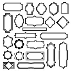 Aufkleber - A set of simple vintage style frames	
