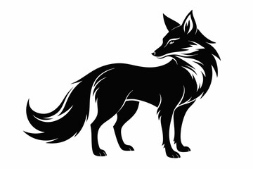 Fox line art silhouette vector