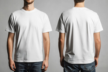 White T-Shirt front and back, Mockup template for design print