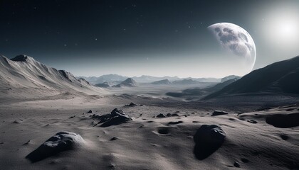 Wall Mural - moon landscape, ai generated