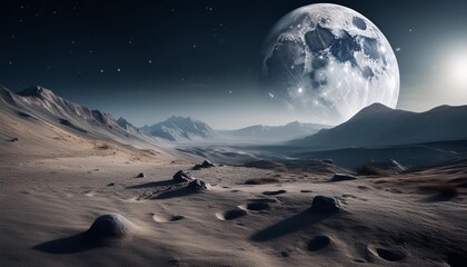 Wall Mural - moon landscape, ai generated