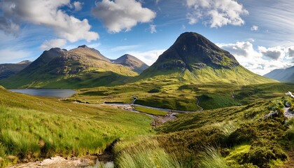 Sticker - scottish highlands landscape, AI generated