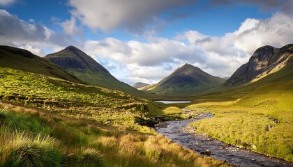 Wall Mural - scottish highlands landscape, AI generated