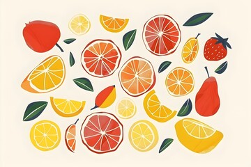 seamless pattern with citrus fruits