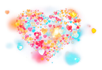 Poster - PNG Heart bokeh backgrounds black background illuminated.