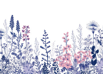 Wall Mural - PNG Wildflower border backgrounds outdoors pattern.