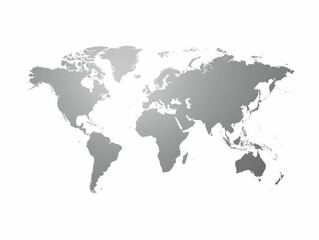 Wall Mural - a world map is shown in black and white. the map is a simple outline of the continents and oceans. t