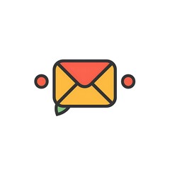 Poster - Modern Minimalistic Message Icon on White Background