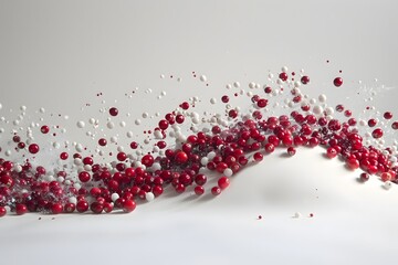 Poster - red beads on a white background