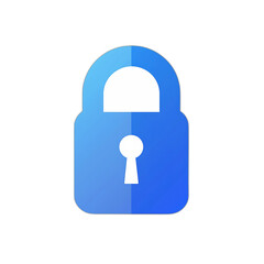 Poster - Minimalist Blue Lock Icon on White Background v6