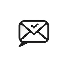 Aufkleber - minimalistic message icon on white background - style raw version 6