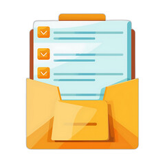 Poster - Cartoon Flat Style Document Icon on White Background Version 6