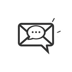 Aufkleber - clean and simple minimalistic message icon on white background