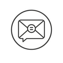 Aufkleber - clean and minimalistic message icon on white background