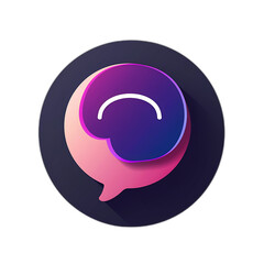 Poster - Minimalistic Round Icon of Messenger Viber in Illustrator Style
