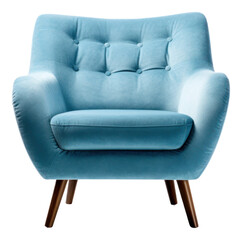 Sticker - PNG Blue modern chair furniture armchair .