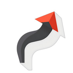 Poster - Modern Curved Arrow Flat Icon on Plain White Background V6