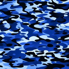 Poster - camouflage blue background vector texture naval army pattern