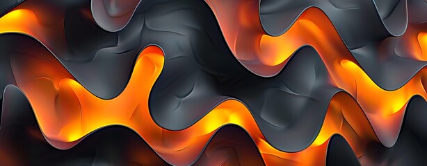 Wall Mural - Abstract Orange and Black Swirling Background