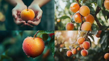 Wall Mural - apricots on a tree