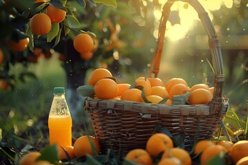 Poster - basket of oranges