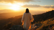 © Maksym - Jesus standing on a rocky hill, gazing into the distance with a gentle breeze blowing through his robes